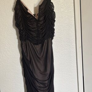 Lulu's Black Cowl Neck Sheath Dress for Night Out